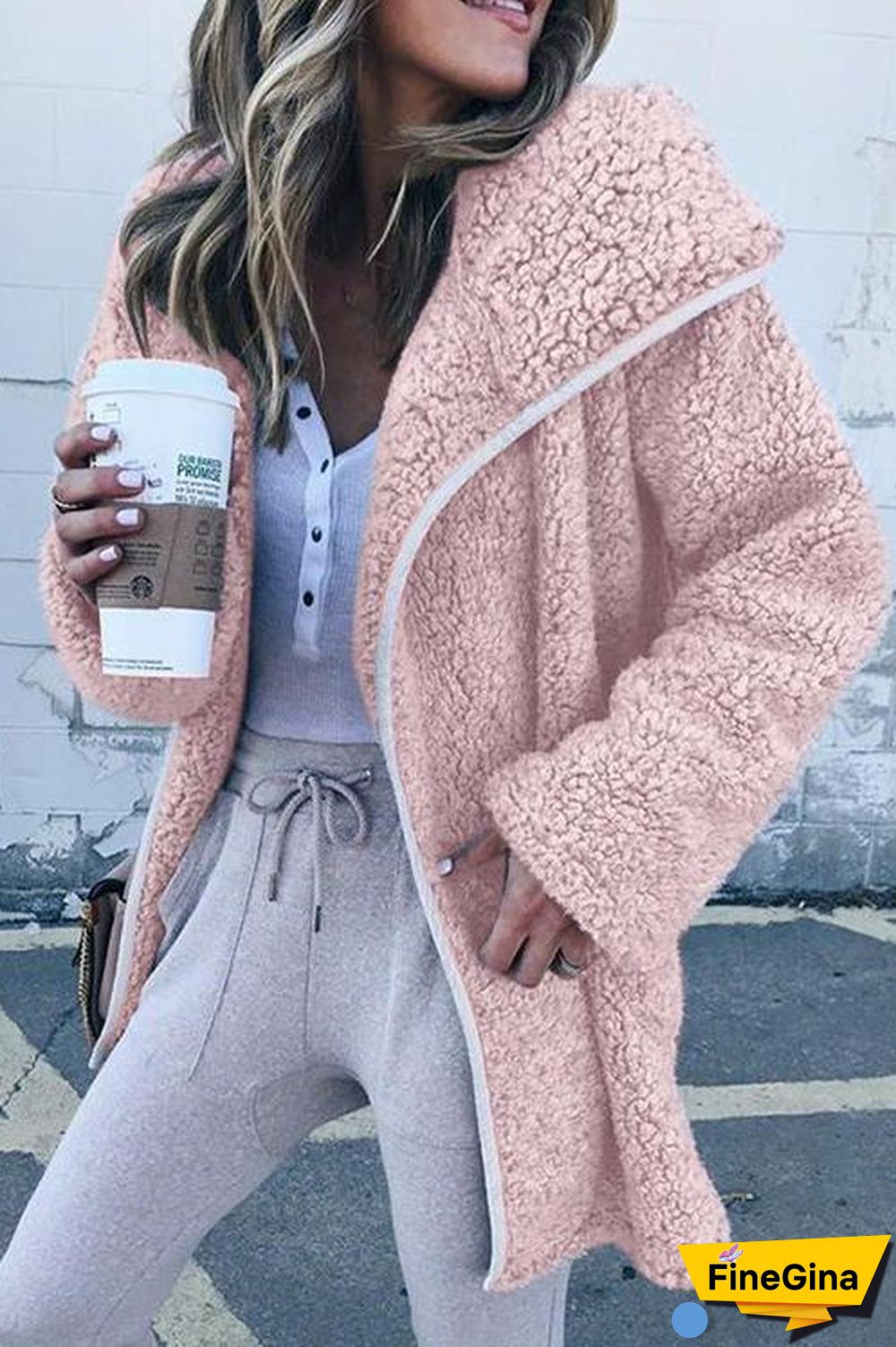 Casual Plush Windbreaker Coat