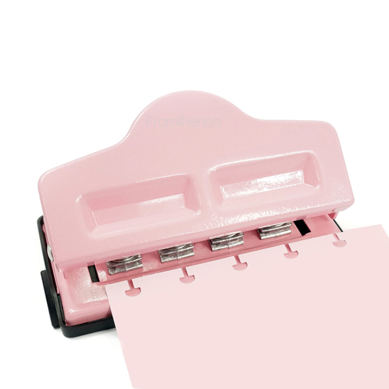 Fromthenon 4 Hole Creative Mushroom Hole Puncher Disc Ring Binding Cutter T-type Paper Puncher Craft Diy Tool Offices Stationery