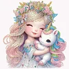 Fille rose licorne-partial sp&eacute;cial diamant peinture-30 * 30cm