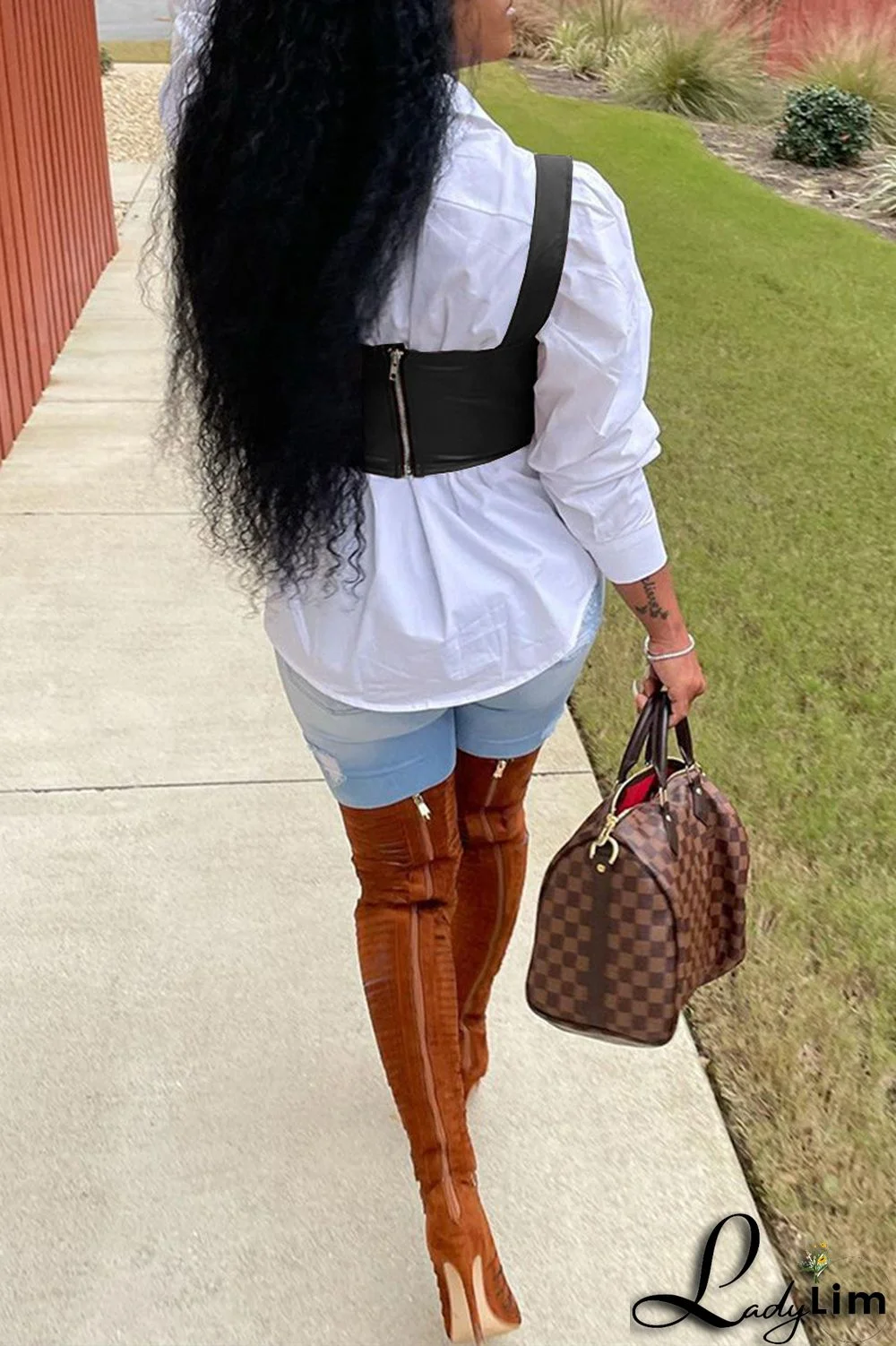 Brown Sexy Casual Solid Vests Square Collar Tops (Without Shirt)