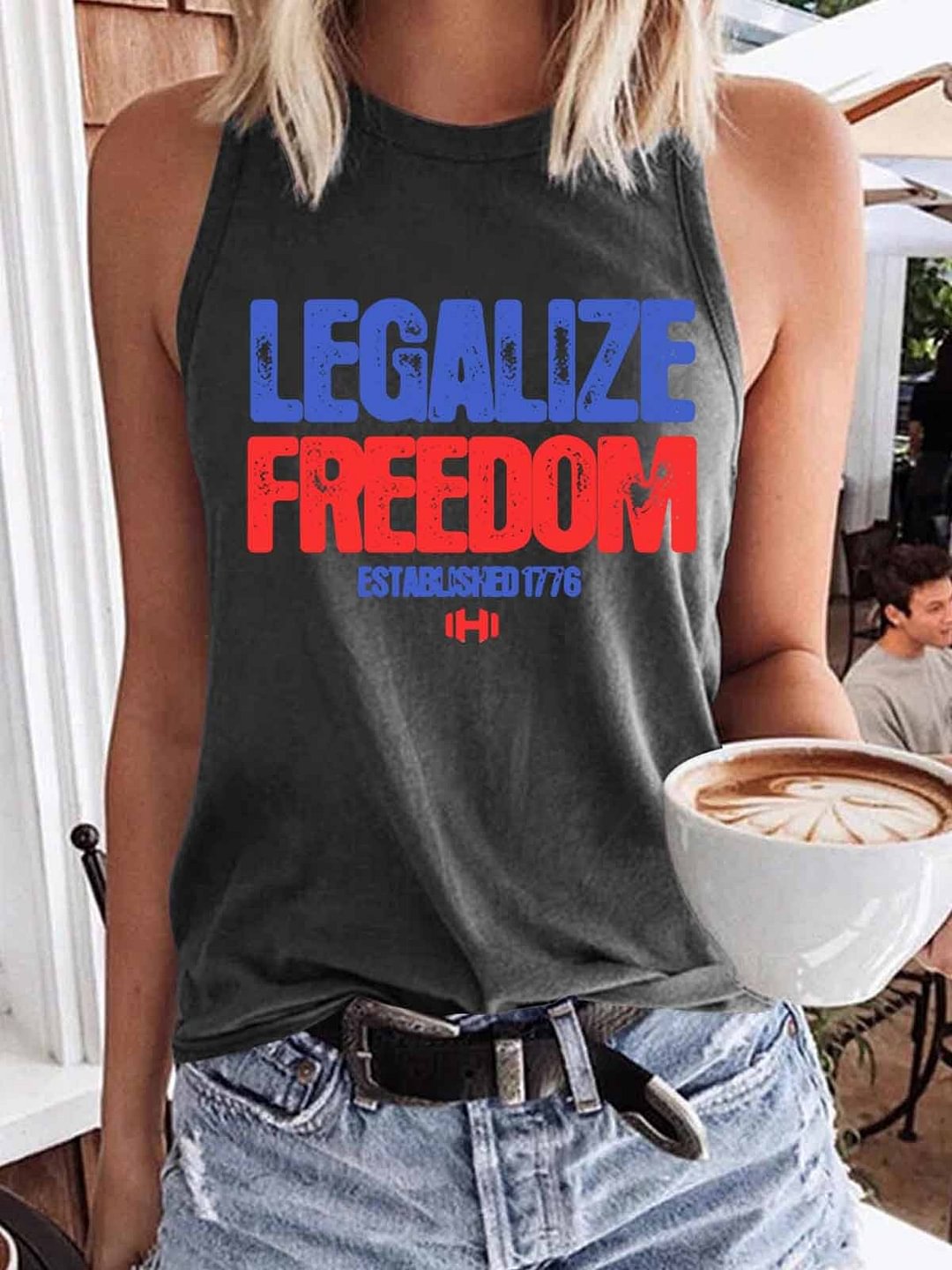 Women Funny Legalize Freedom Tank Top
