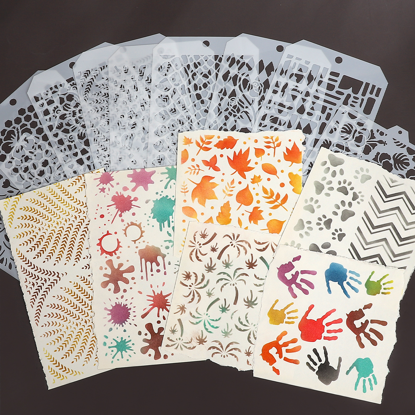 템플릿 스텐실 스탬프 - 빈티지 식물 꽃 기하학적 중공 그림