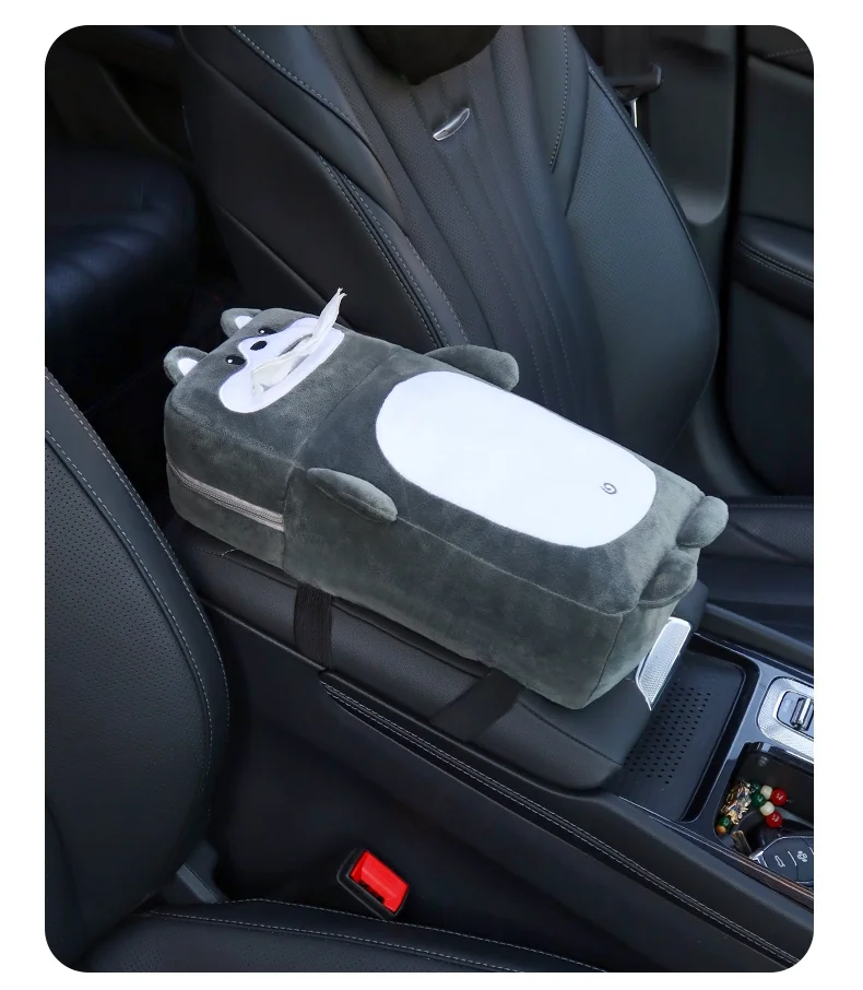 Creative Car Tissue Box Armrest Box Booster Pad 2-in-1
