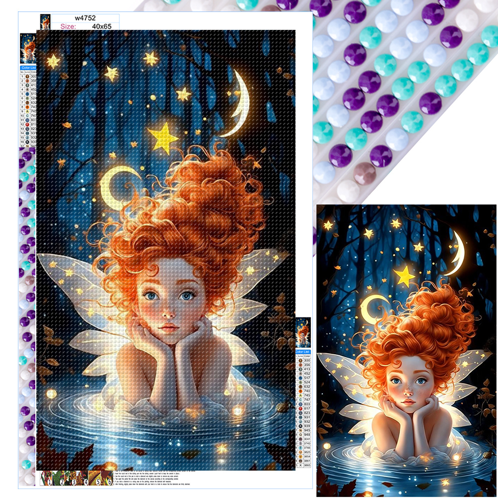 Moon Elf Girl 40*65cm(canvas) full round drill diamond painting