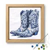 Porcelain Glass Bead Partial 11CT DIY Stamped Cross Stitch Kits for Beginners Adults Home Decor Cross Stitch Art and Crafts Kits 14.04x14.04in