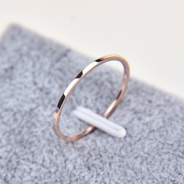 YOY-Thin Titanium Steel Silver color Couple Ring