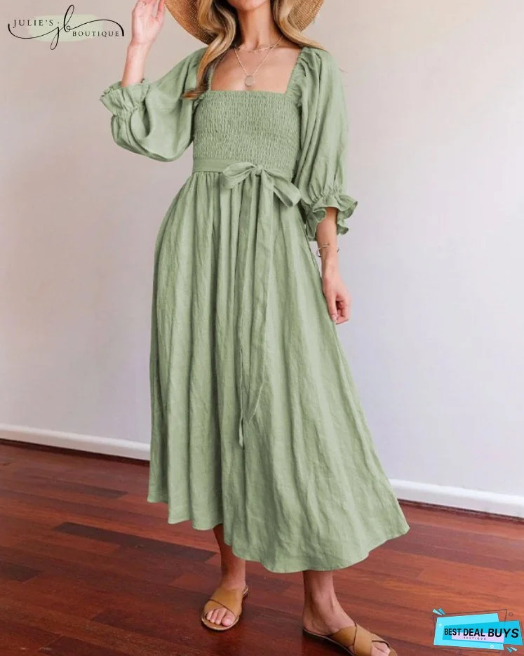 JULIE | FRENCH DRESS WITH FRILL SLEEVES