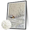 Diamond Painting-DIY Special Shaped Drill Pearl Painting Snow Scene(35x45cm)