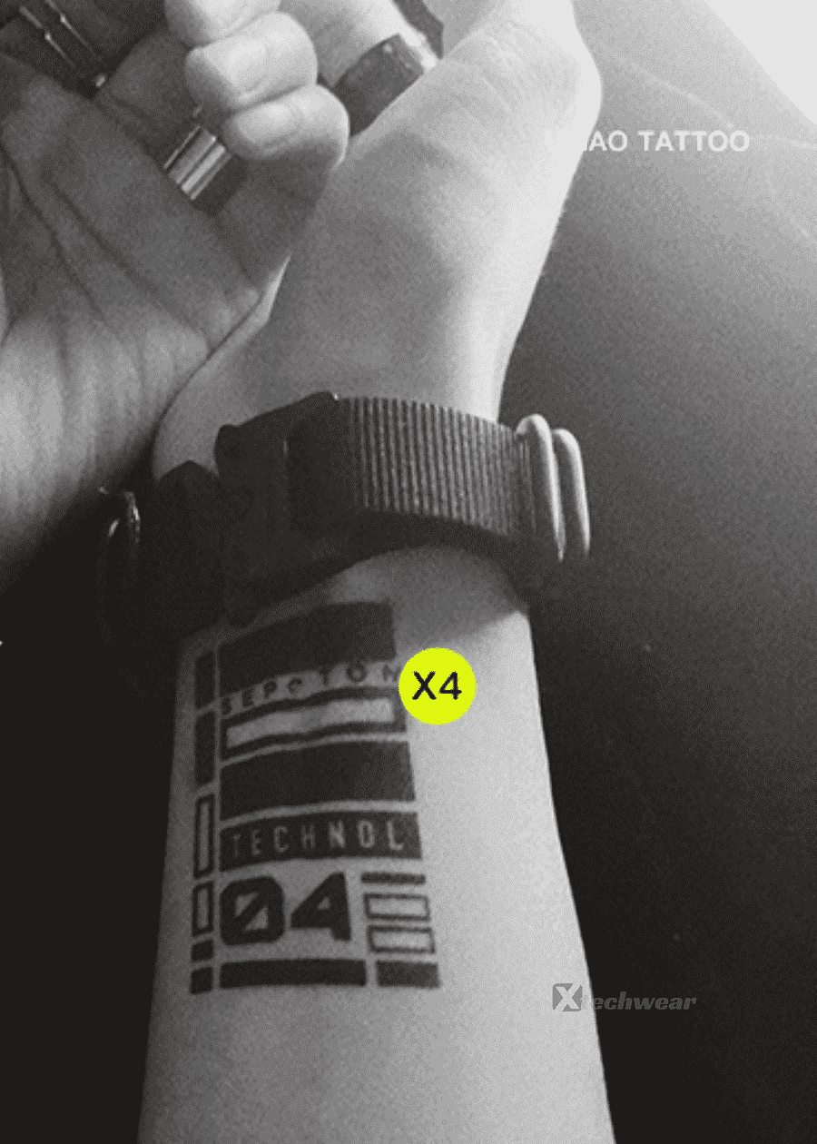 Cyberpunk Techwear Temporary Tattoos, image size:900x1260