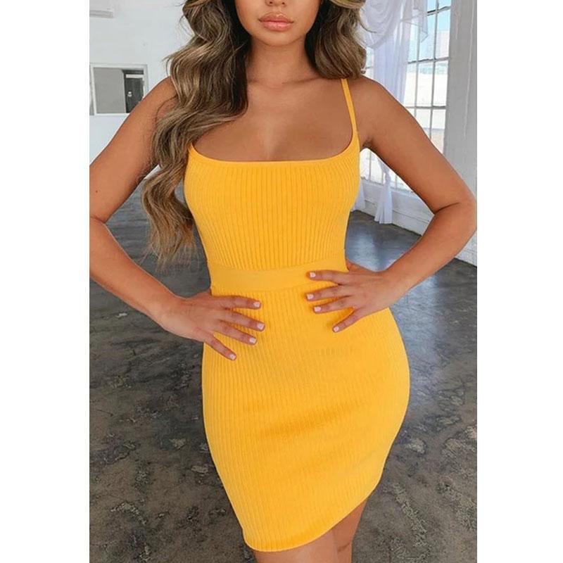 Sexy Spaghetti Straps Backless Bodycon Dresses