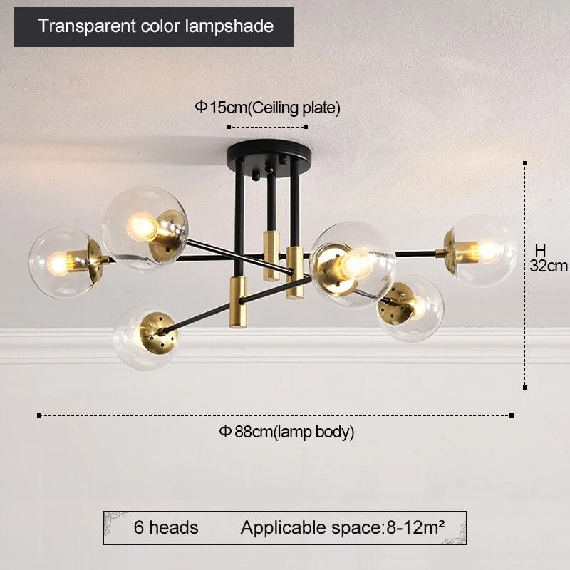 Nordic Magic Bean LED Chandelier Molecular Light Ceiling Lamp Living Room Interior Decoration Lights