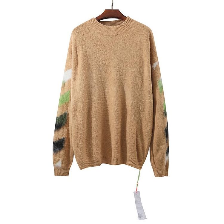 Off White Sweater Large Size Casual LongSleeved Warm Sweater for Men Owt