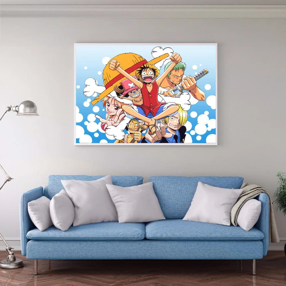 One Piece Anime Cartoon 40*30CM(Canvas) Full Round Drill Diamond Painting