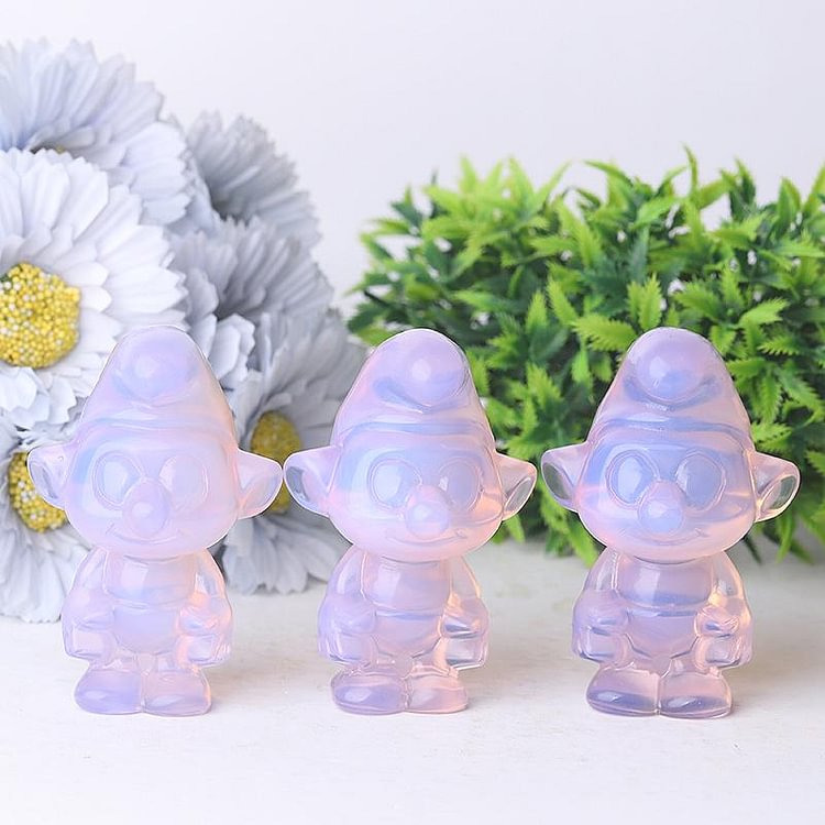 3.18" Pink Opalite Smurfs Crystal Carvings Cartoon Bulk Crystal wholesale suppliers