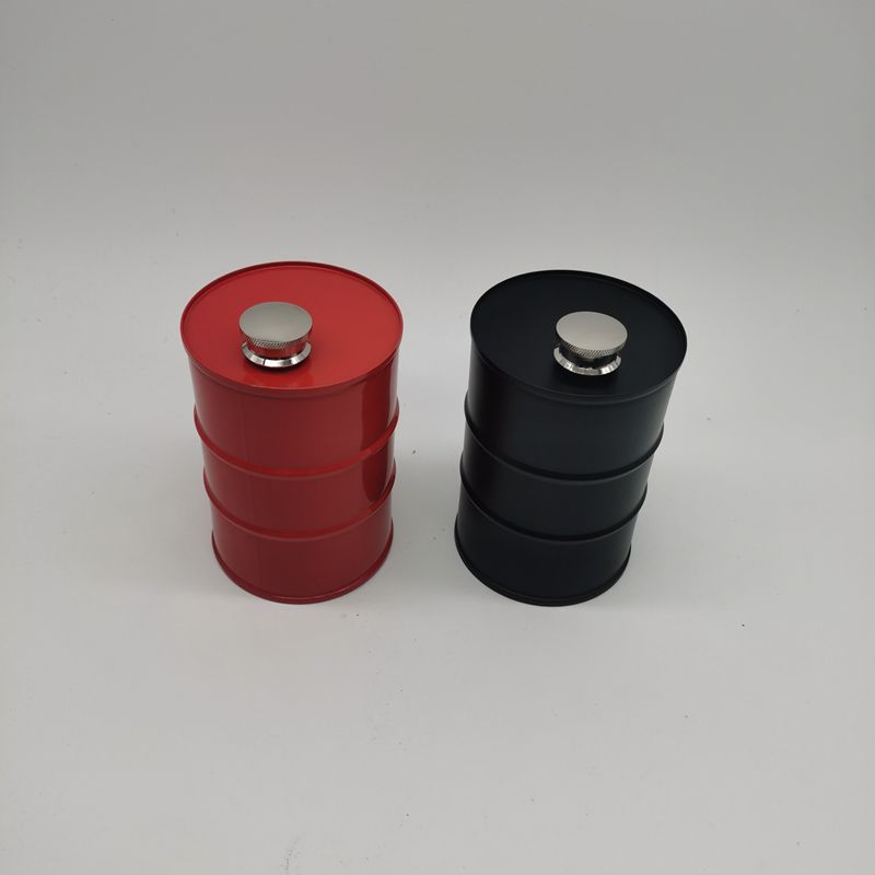 Tegooe 25oz Novelty Oil Drum Hip Flask Portable 304 Stainless Steel Liquor Jug for Whiskey