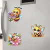 6Pcs Diamond Painting Flower Bee Fridge Magnet for DIY Art Crafts