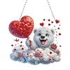 Diamond Painting Acrylic Cloud Heart White Bear Diamond Painting Art Pendants for Adults