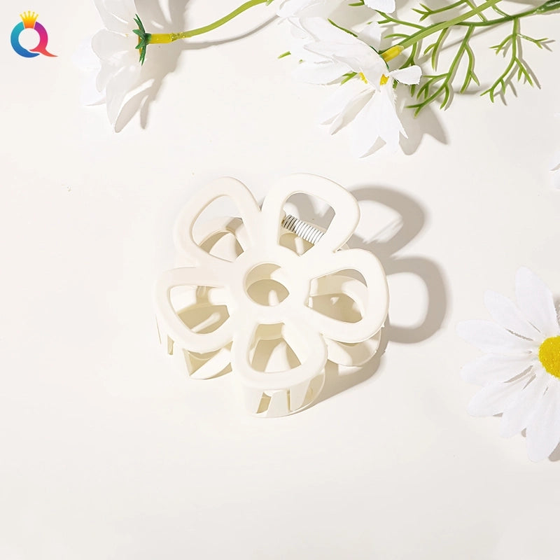 Fashion Flower Plastic Metal Stoving Varnish Hollow Out Hair Claws 1 Piece