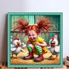 Girl With Chick-11CT Stamped Cross Stitch 40*40cm/15.75*15.75in