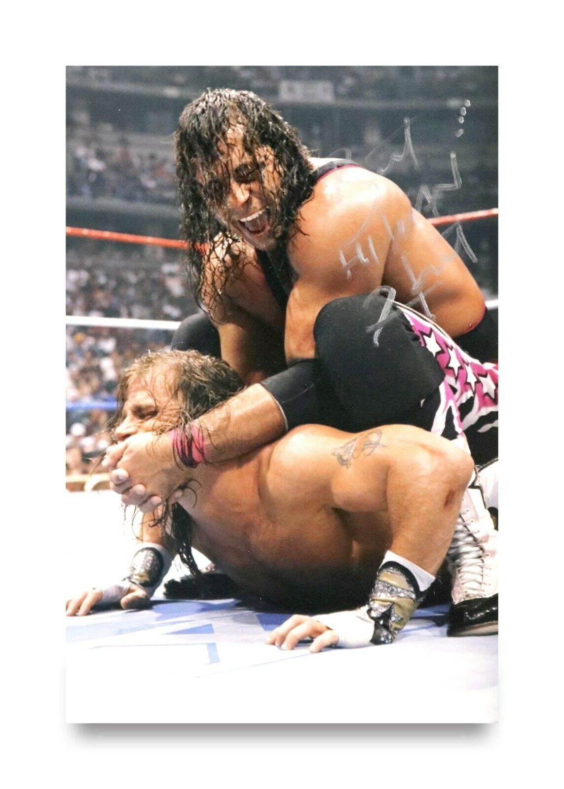 Bret 'Hitman' Hart Signed 6x4 Photo Poster painting WWF WWE Royal Rumble Wrestler Autograph +COA