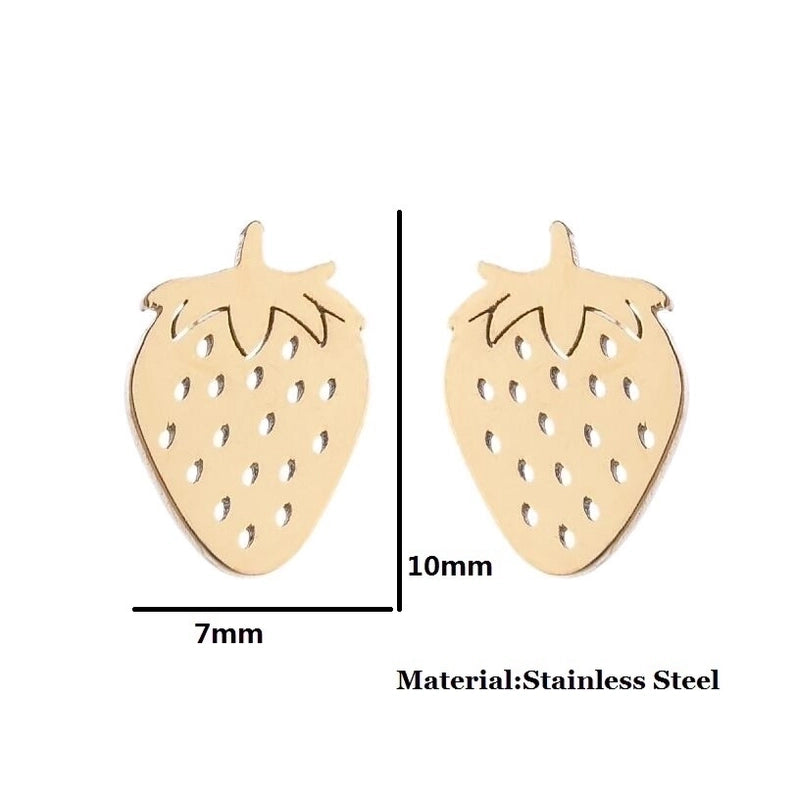 1 Pair Minimalist Fruit Stainless Steel Ear Studs