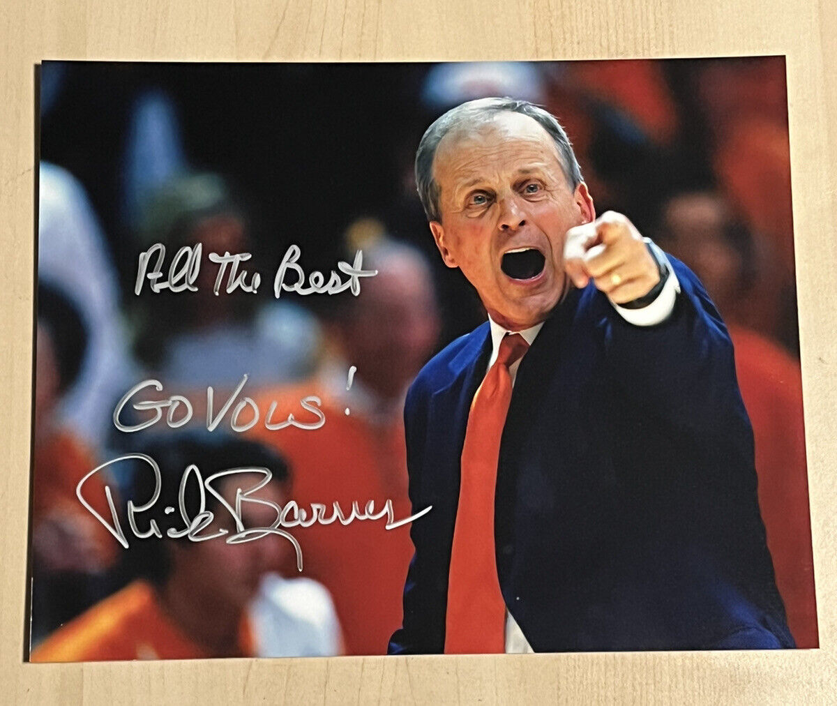 RICK BARNES SIGNED 8x10 Photo Poster painting TENNESSEE VOLUNTEERS HEAD COACH AUTOGRAPHED COA