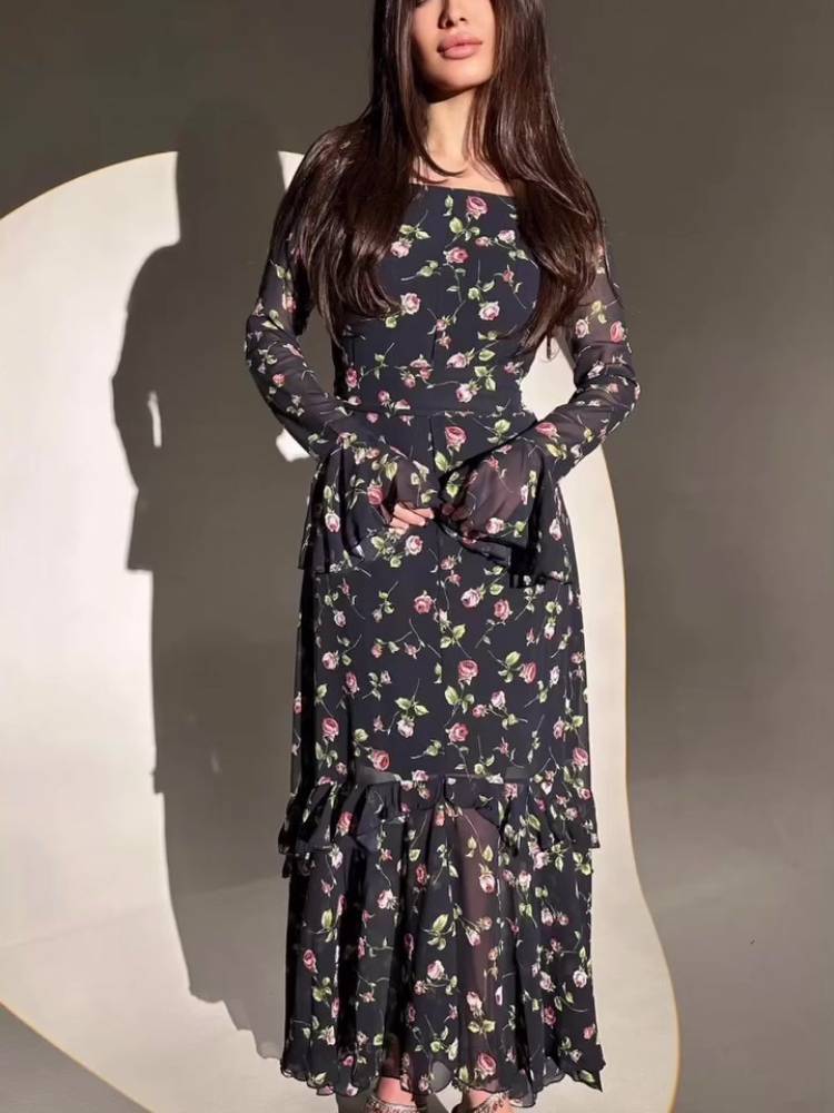 Chiffon Lotus leaf sleeve Off Shoulder Patchwork Blouses Chiffon Lotus leaf sleeve Off Shoulder Patchwork Blouses
