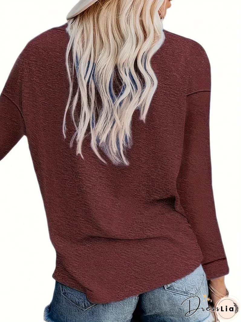 Long Sleeve Crew Neck T-Shirt for Women