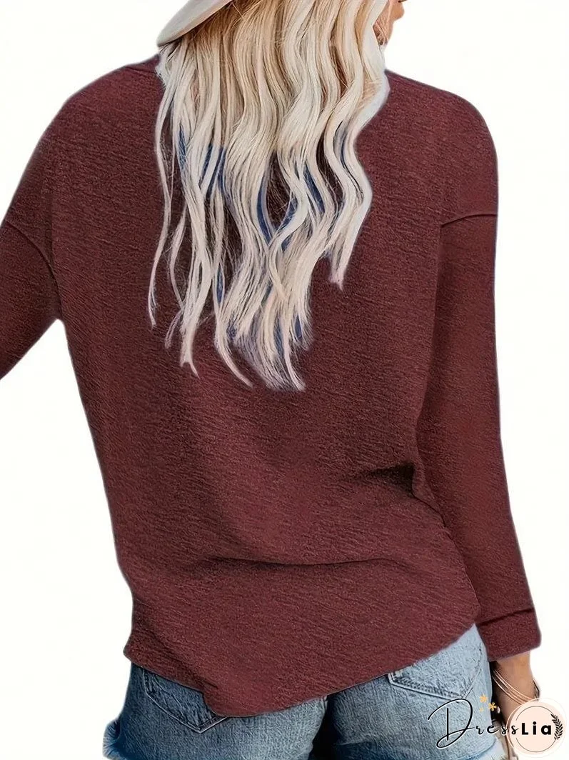 Long Sleeve Crew Neck T-Shirt for Women