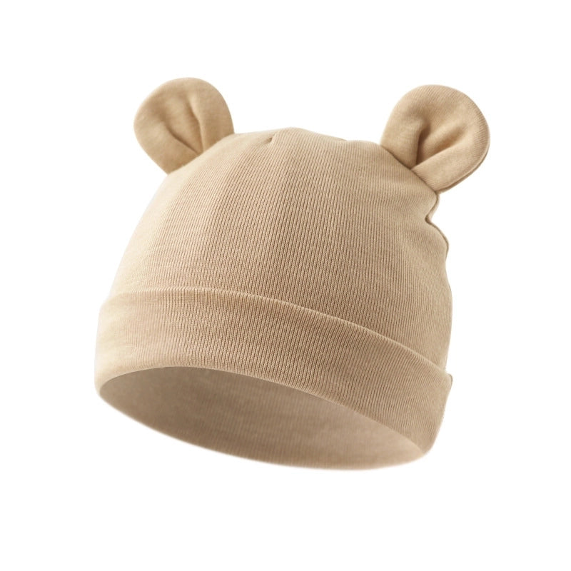 New Infant Fetal Cap Newborn Head Cap Solid Color Ear Hat Boys And Girls Baby Hat A54