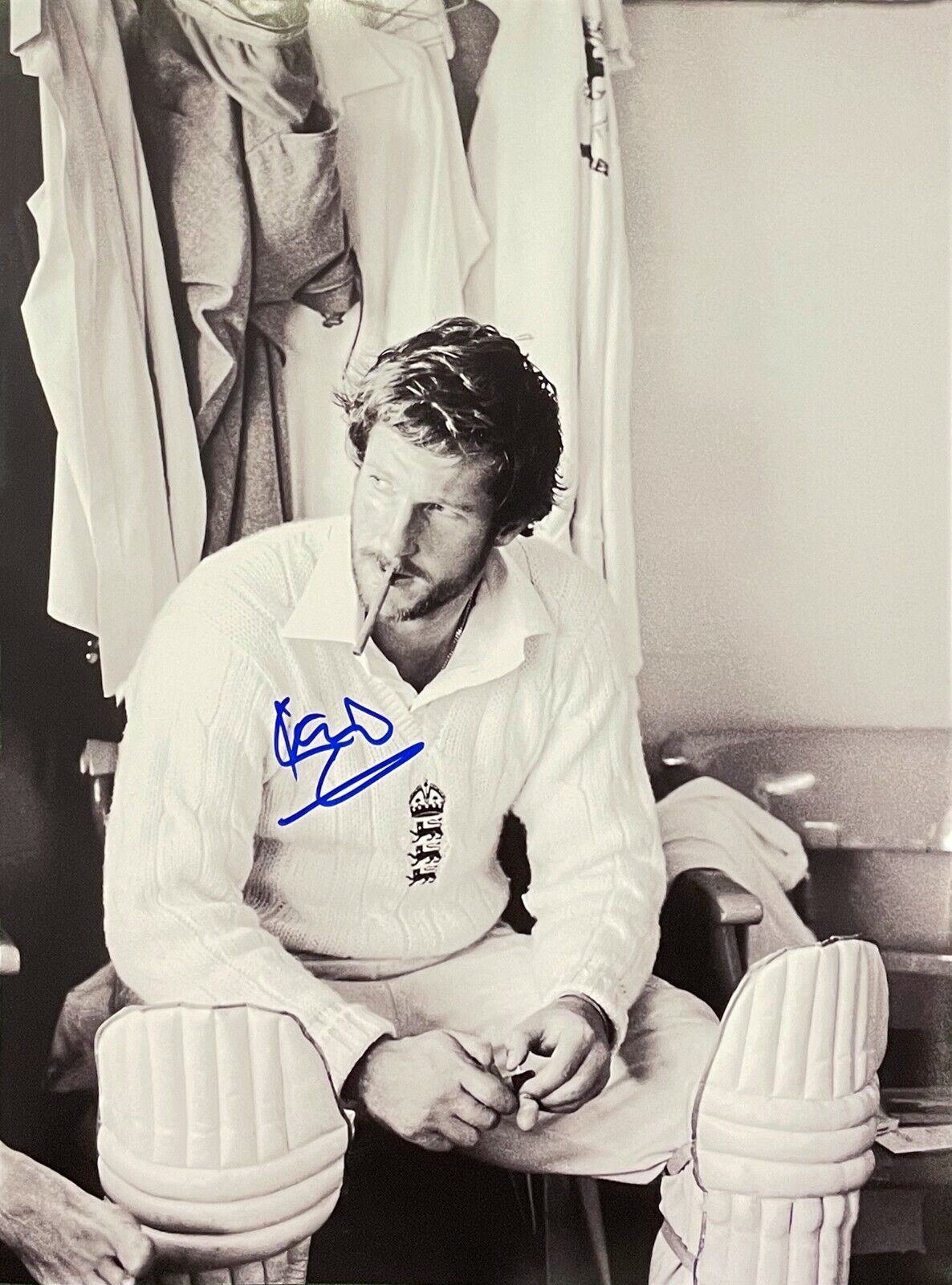 IAN BOTHAM SIGNED 16X12 Photo Poster painting ENGLAND CRICKET ASHES COA & PROOF PRIVATE SIGNING