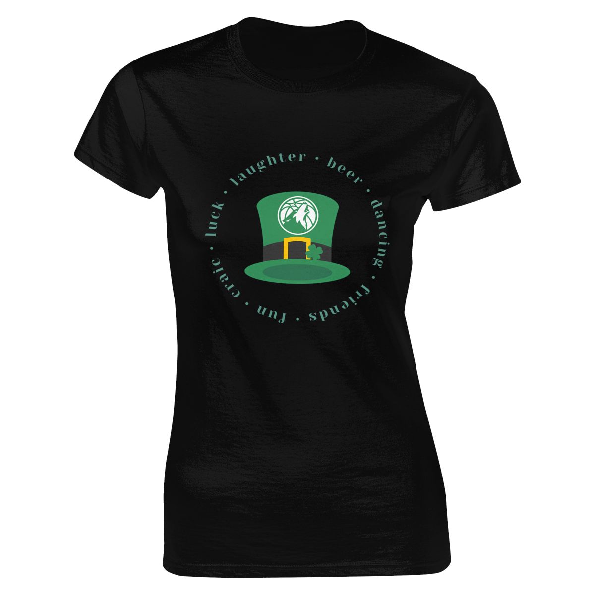 Minnesota Timberwolves Green Lucky St Patrick's Day Women's Classic-Fit T-Shirt