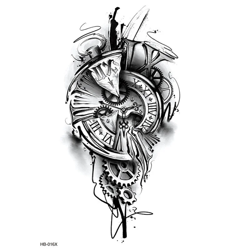 Temporary Tattoos Fake Tattoo Sticker Skull Joker Clown Tatto Hand Arm Foot Body Art Tiger Owl Tatoo Waterproof Tattoos