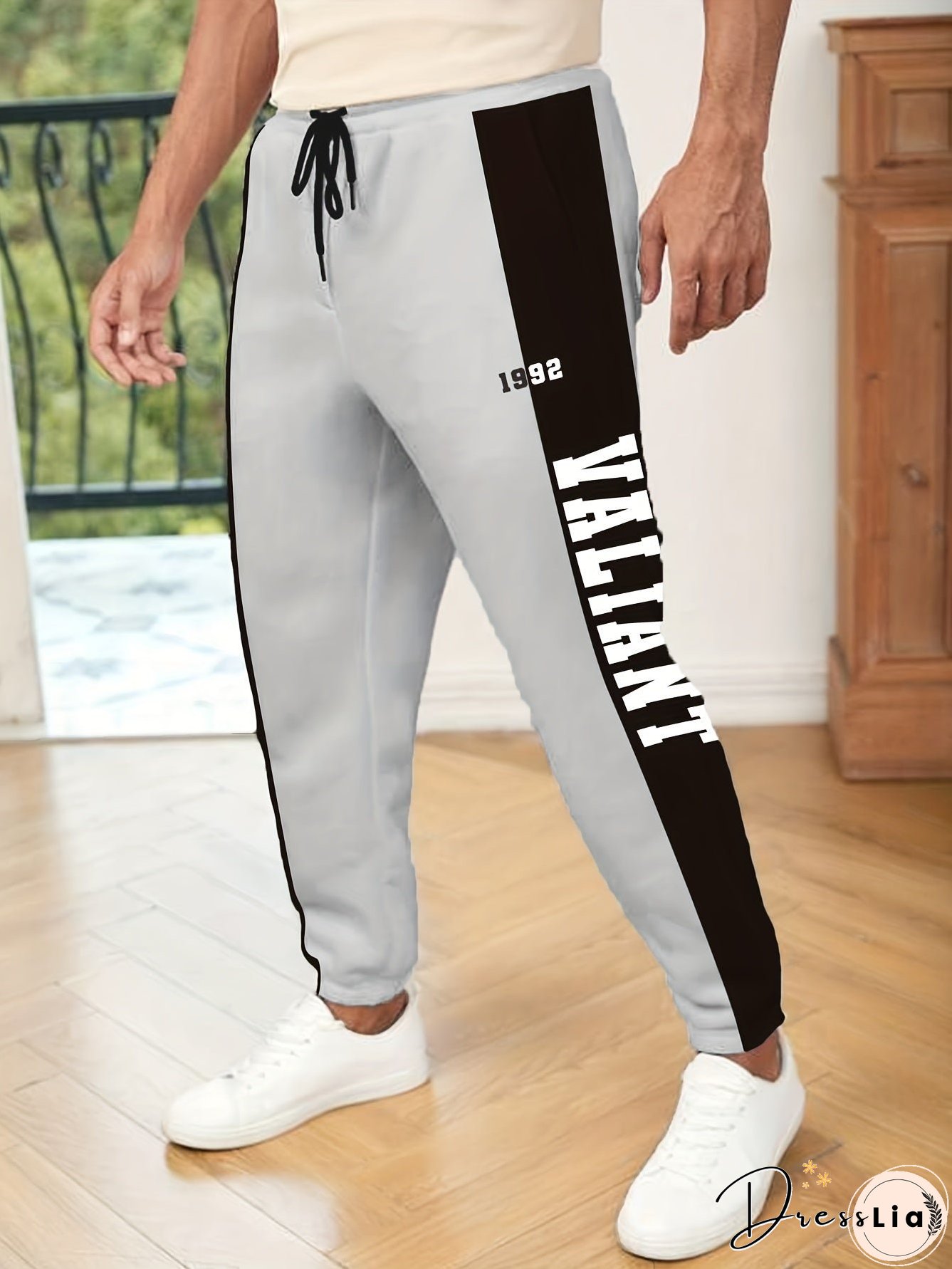 Letter Print Drawstring Sweatpants Loose Fit Pants Men's Casual Joggers For Men Winter Fall Running Jogging