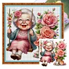 Happy Old Lady On Swing-11CT Stamped Cross Stitch 45*45cm/17.72*17.72in
