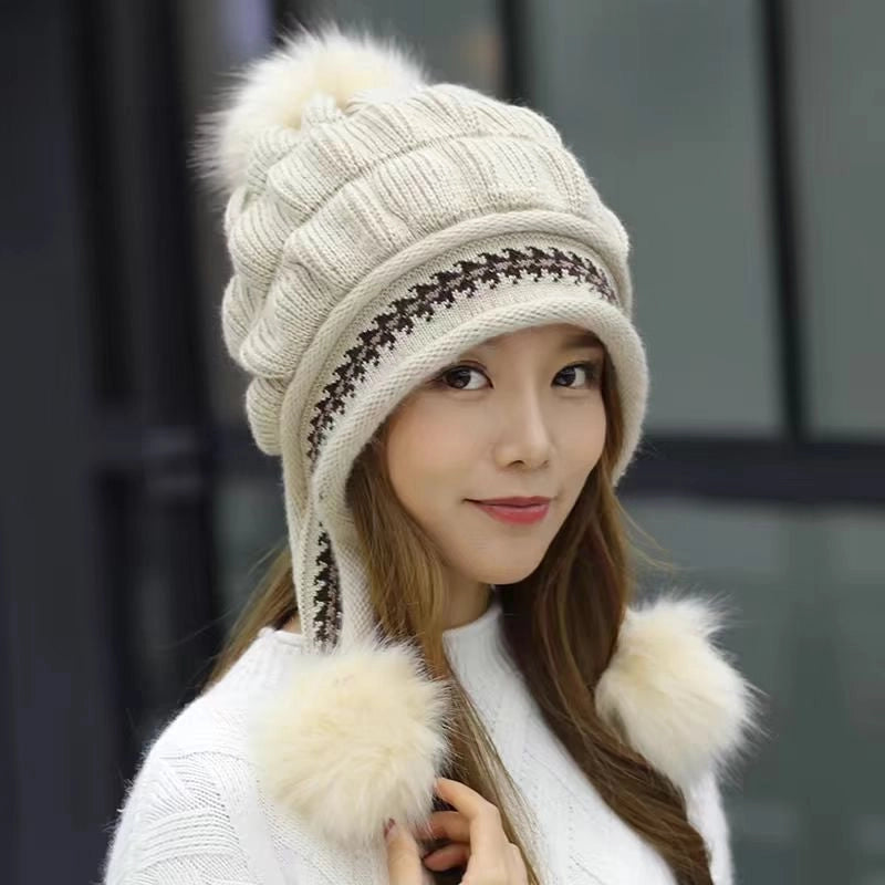 Women's Sweet Minimalist Color Block Eaveless Wool Cap