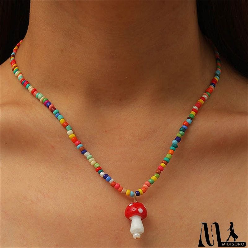 MidiSono - Simple Style Lovely Mushroom Shape Necklace