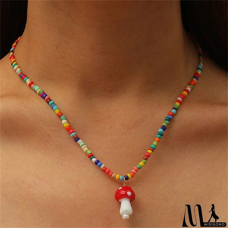 MidiSono - Simple Style Lovely Mushroom Shape Necklace