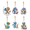 6Pcs DIY Diamond Painting Dragons Keychain