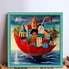Sea Umbrella Hut - 11CT Stamped Cross Stitch - 40*40cm