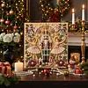 (20x20cm)Nutcracker DIY Pearl Painting Art With Inner Wooden Framed Kit