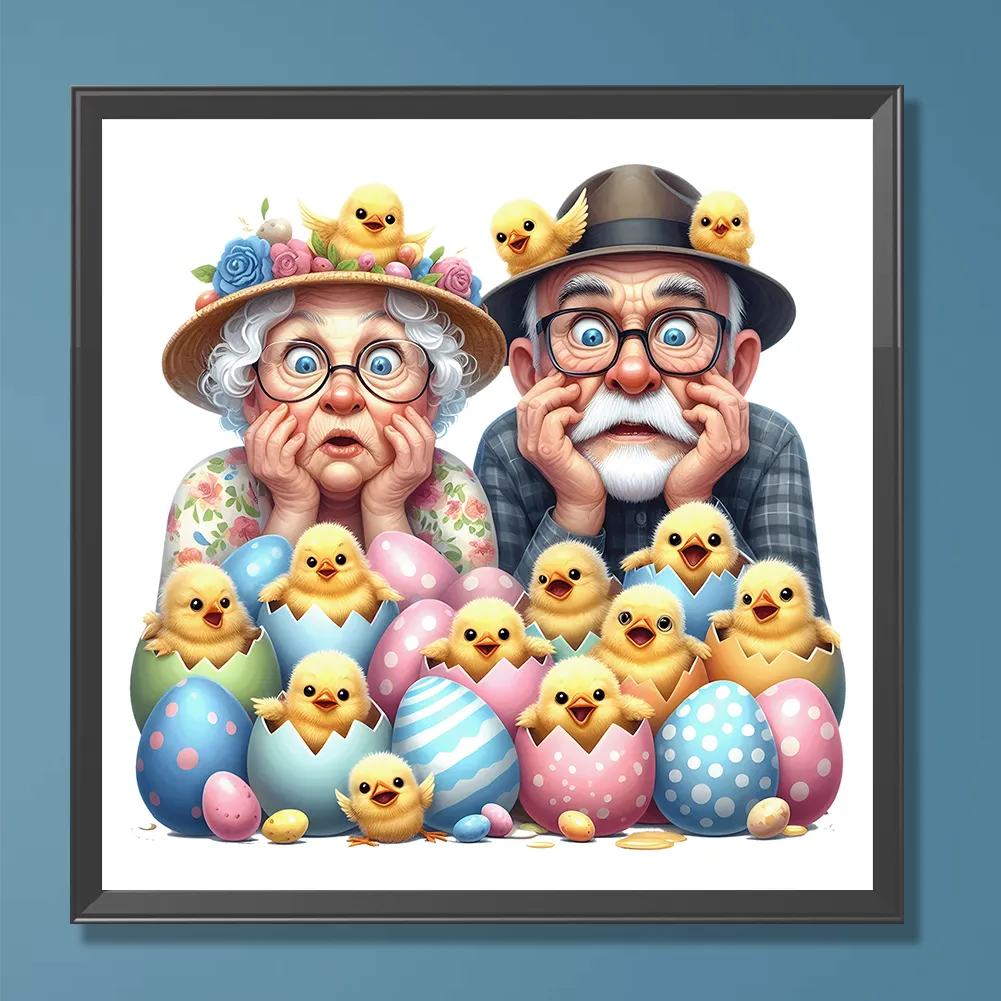 Diamond Painting - Full Round Drill - Easter Old Couple(Canvas|30*30cm)
