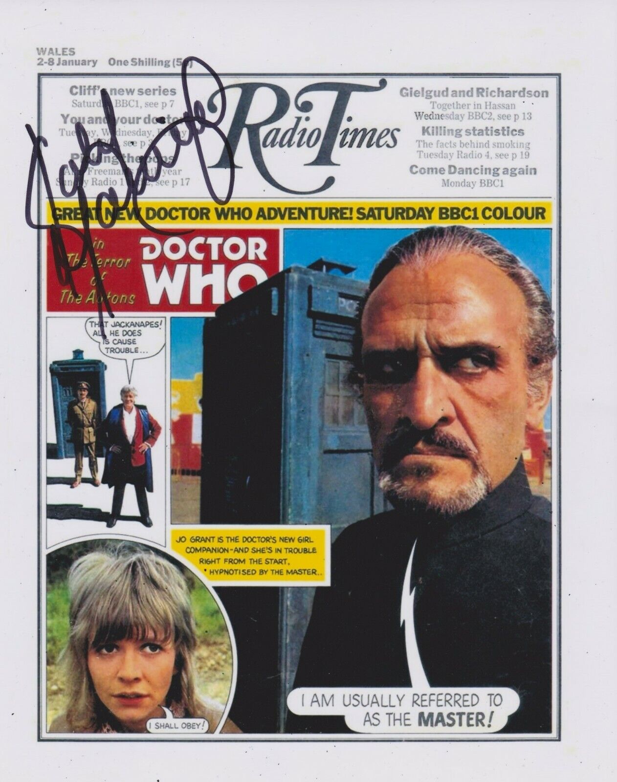 Katy Manning Signed Doctor Who 10x8 Photo Poster painting AFTAL