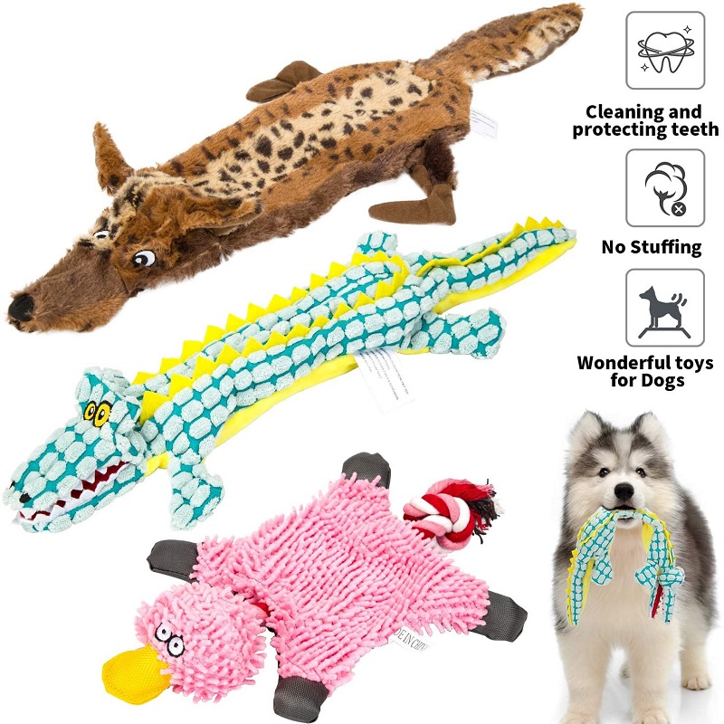 

3pcs Pet Anti-Bite Phonate Plush Stuffed Dog Toys, 501 Original