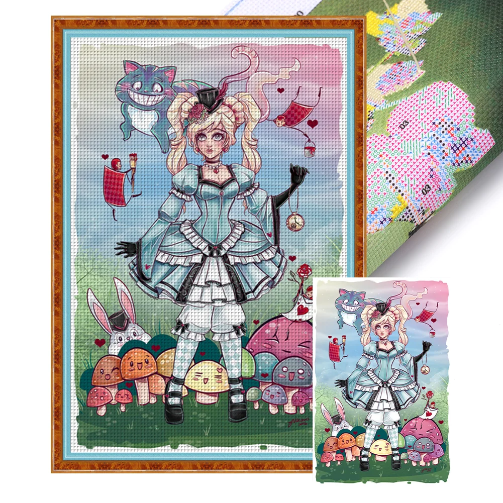 Alice In Wonderland 11CT (40*50CM) Stamped Cross Stitch