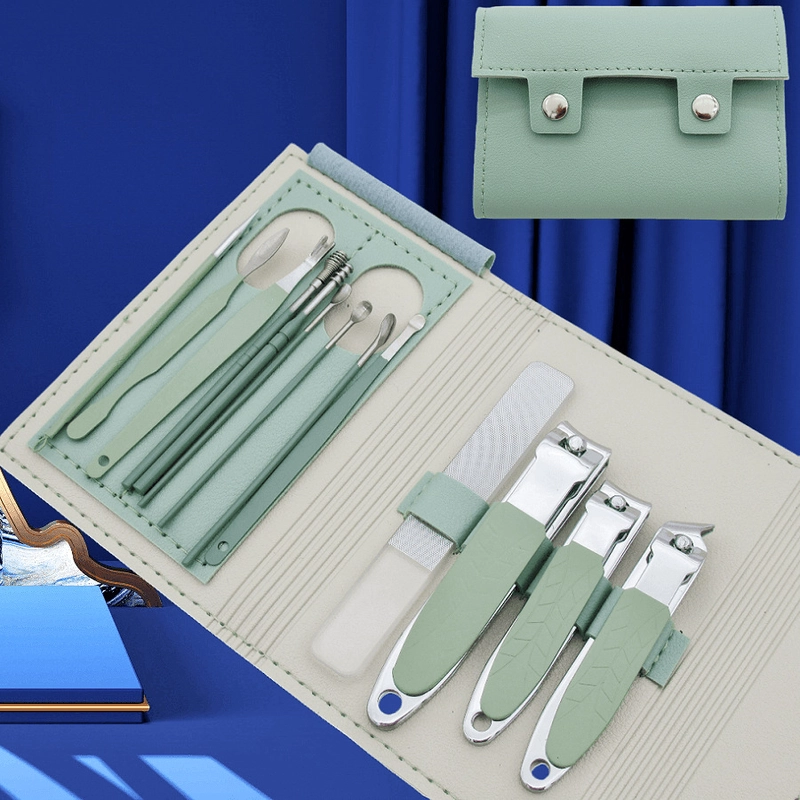 Spot Black 16-piece Set Nail Clippers Nail Clippers Manicure Tools Folding Bag Nail Clippers Set