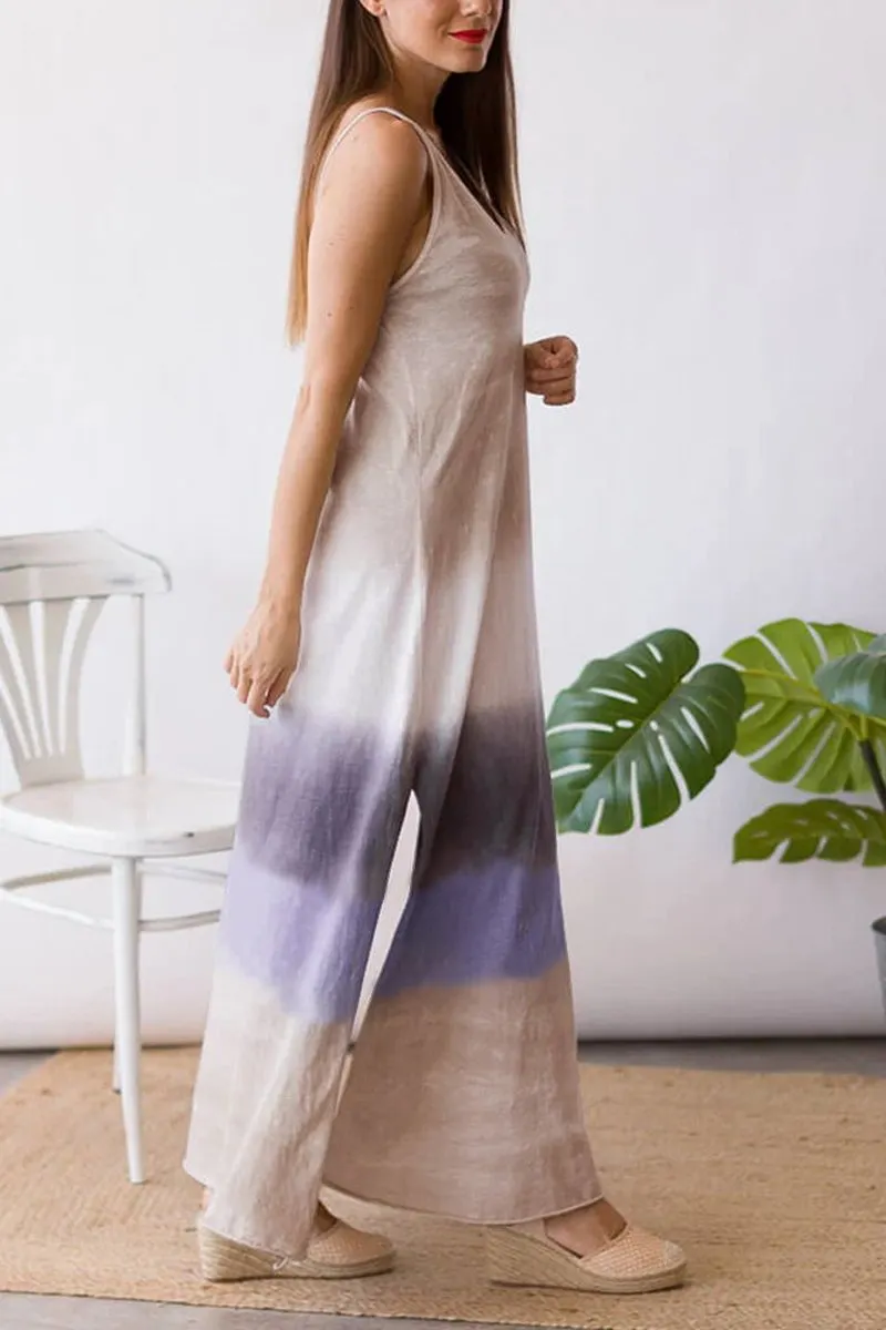 Gradient Color Slit Sleeveless Maxi Dress