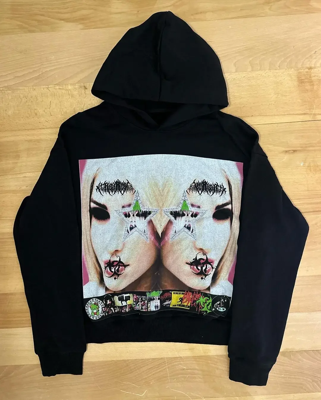 Aonga Harajuku Military style print Hoodie Oversized Goth Streetwear Tops Grunge Hoodies Women Couples Sweatshirt Gothic Y2k Clothes aonga