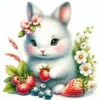 Cute Rabbit-18CT Stamped Cross Stitch 20*20cm/7.87*7.87in