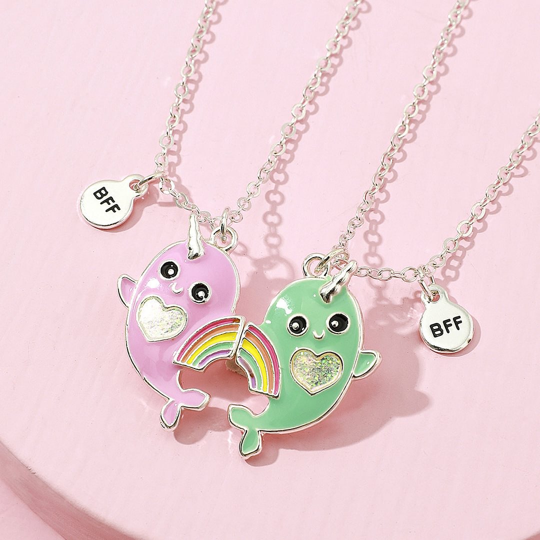 Buzzdaisy Unicorn whale magnet attract good friend necklace